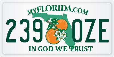 FL license plate 2390ZE