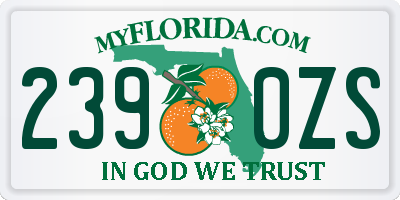 FL license plate 2390ZS