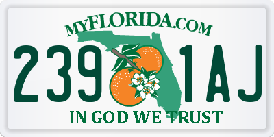 FL license plate 2391AJ
