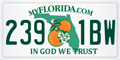 FL license plate 2391BW