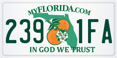 FL license plate 2391FA