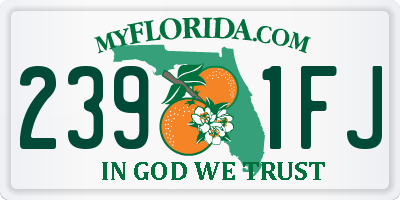 FL license plate 2391FJ