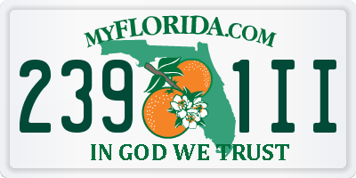 FL license plate 2391II