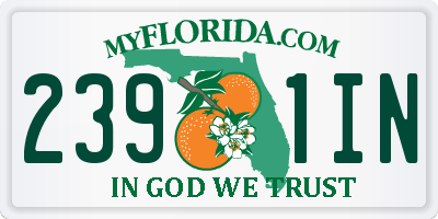 FL license plate 2391IN