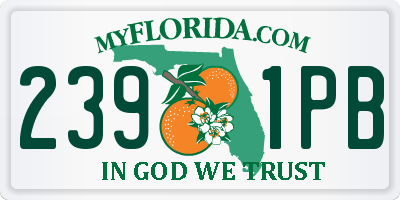 FL license plate 2391PB
