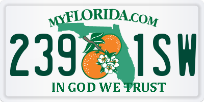 FL license plate 2391SW