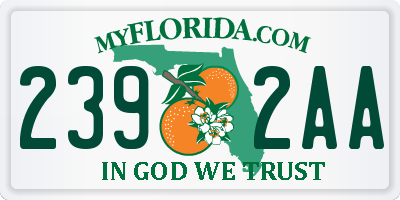 FL license plate 2392AA