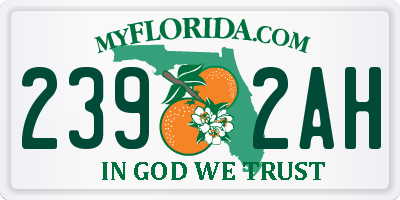 FL license plate 2392AH