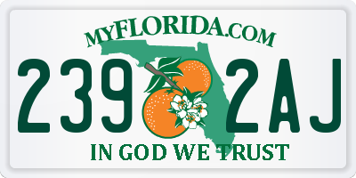 FL license plate 2392AJ