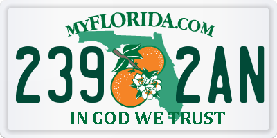 FL license plate 2392AN
