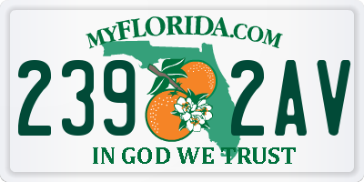 FL license plate 2392AV