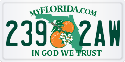 FL license plate 2392AW