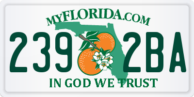 FL license plate 2392BA