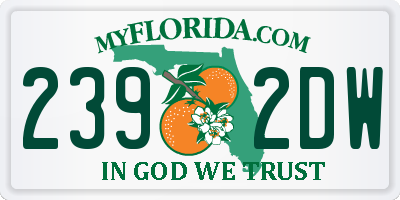 FL license plate 2392DW