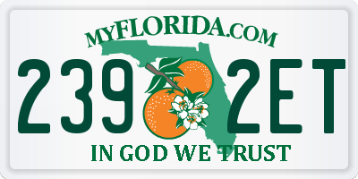FL license plate 2392ET