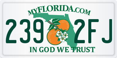FL license plate 2392FJ