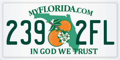 FL license plate 2392FL