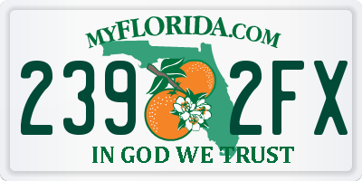 FL license plate 2392FX