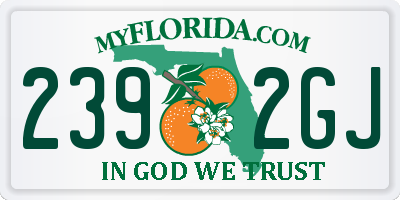 FL license plate 2392GJ