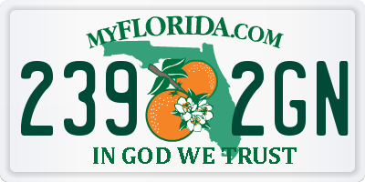 FL license plate 2392GN