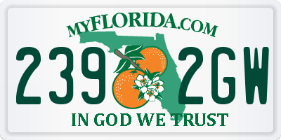 FL license plate 2392GW