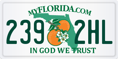 FL license plate 2392HL