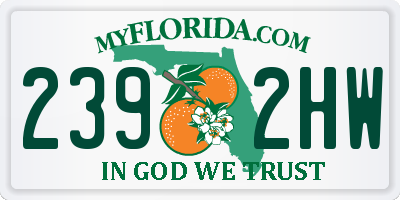 FL license plate 2392HW