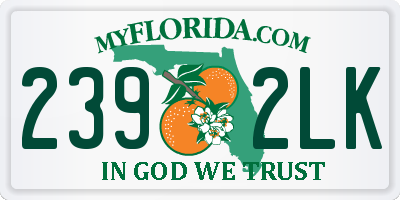 FL license plate 2392LK