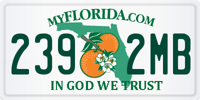 FL license plate 2392MB