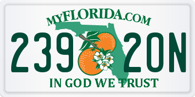 FL license plate 2392ON