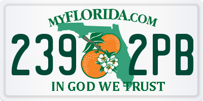 FL license plate 2392PB