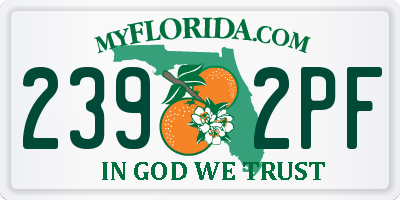 FL license plate 2392PF