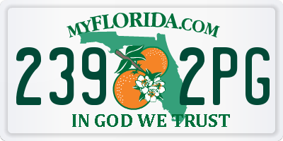 FL license plate 2392PG