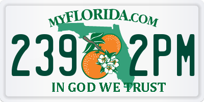 FL license plate 2392PM
