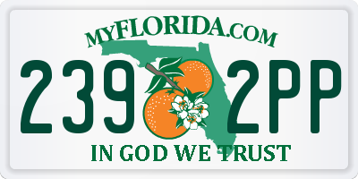 FL license plate 2392PP