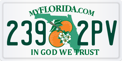 FL license plate 2392PV