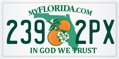 FL license plate 2392PX