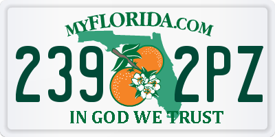 FL license plate 2392PZ