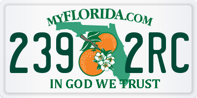 FL license plate 2392RC