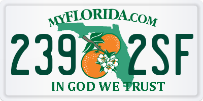 FL license plate 2392SF