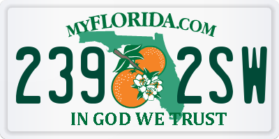 FL license plate 2392SW