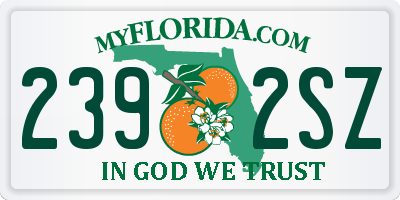 FL license plate 2392SZ