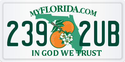 FL license plate 2392UB