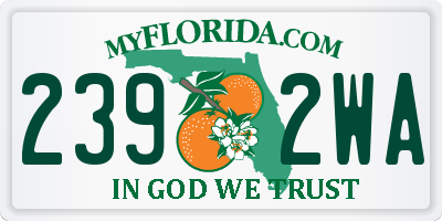 FL license plate 2392WA