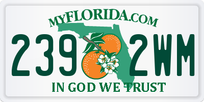FL license plate 2392WM