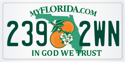 FL license plate 2392WN