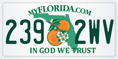 FL license plate 2392WV
