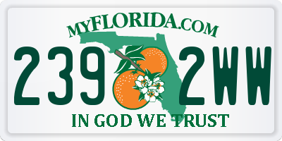 FL license plate 2392WW