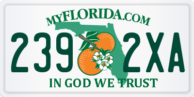 FL license plate 2392XA