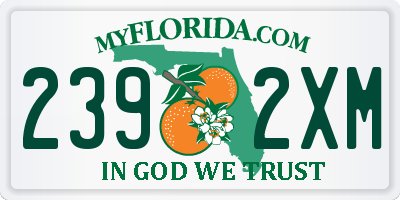 FL license plate 2392XM